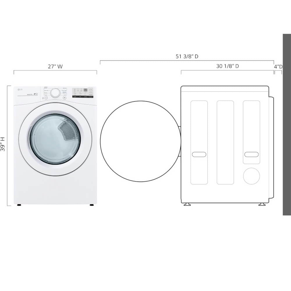 7.4 cu. ft. Vented Stackable Electric Dryer in White B952