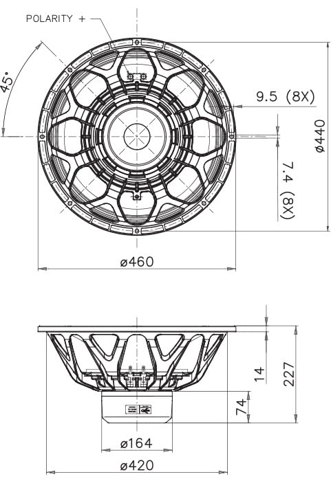 18-inch 8-Ohms 2000-Watt Rms Woofer U5368