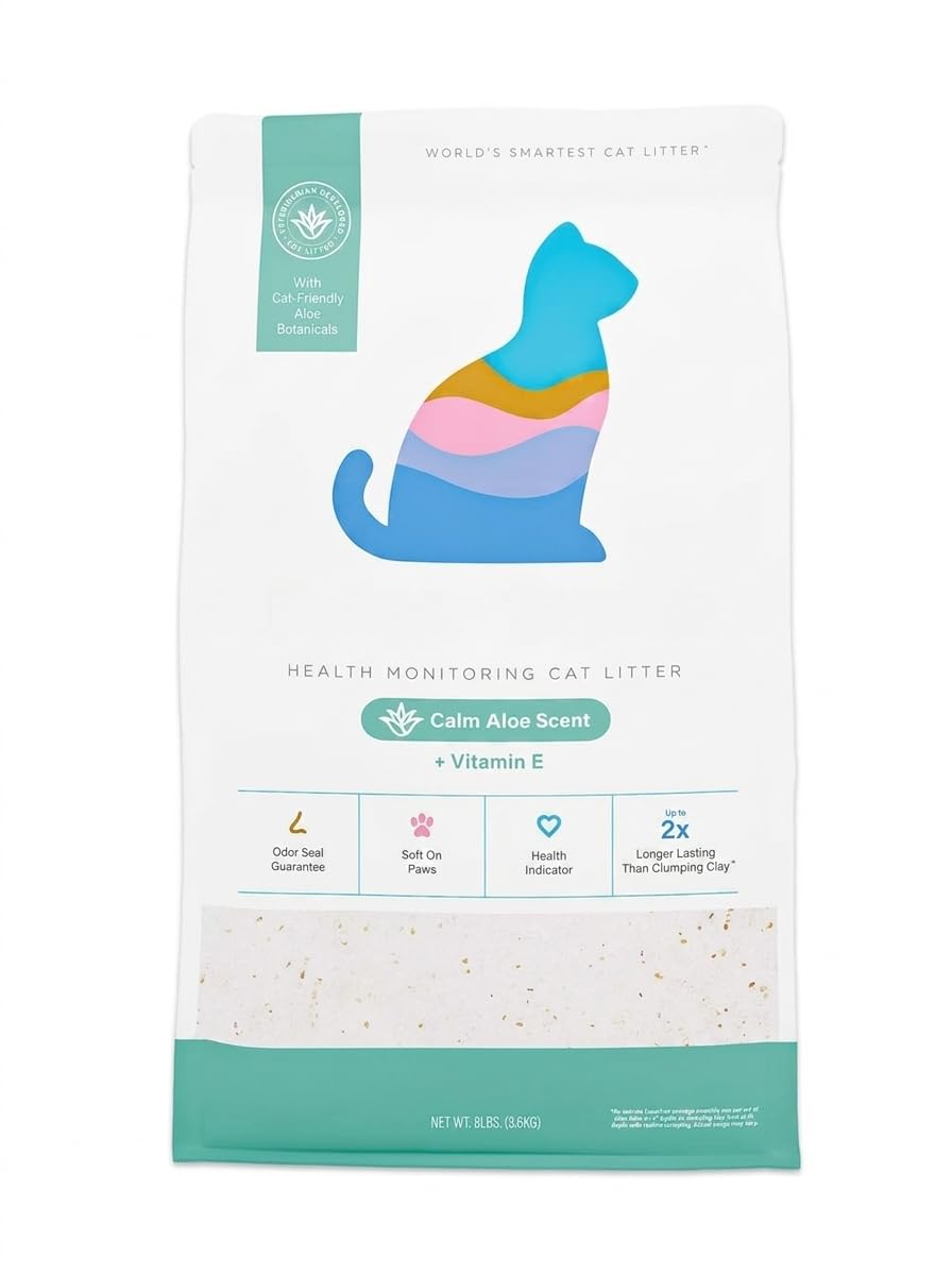 Cat Litter, Calm Aloe Scent with Vitamin E, Non-Clumping Silica Crystals, 8 Lbs V35697
