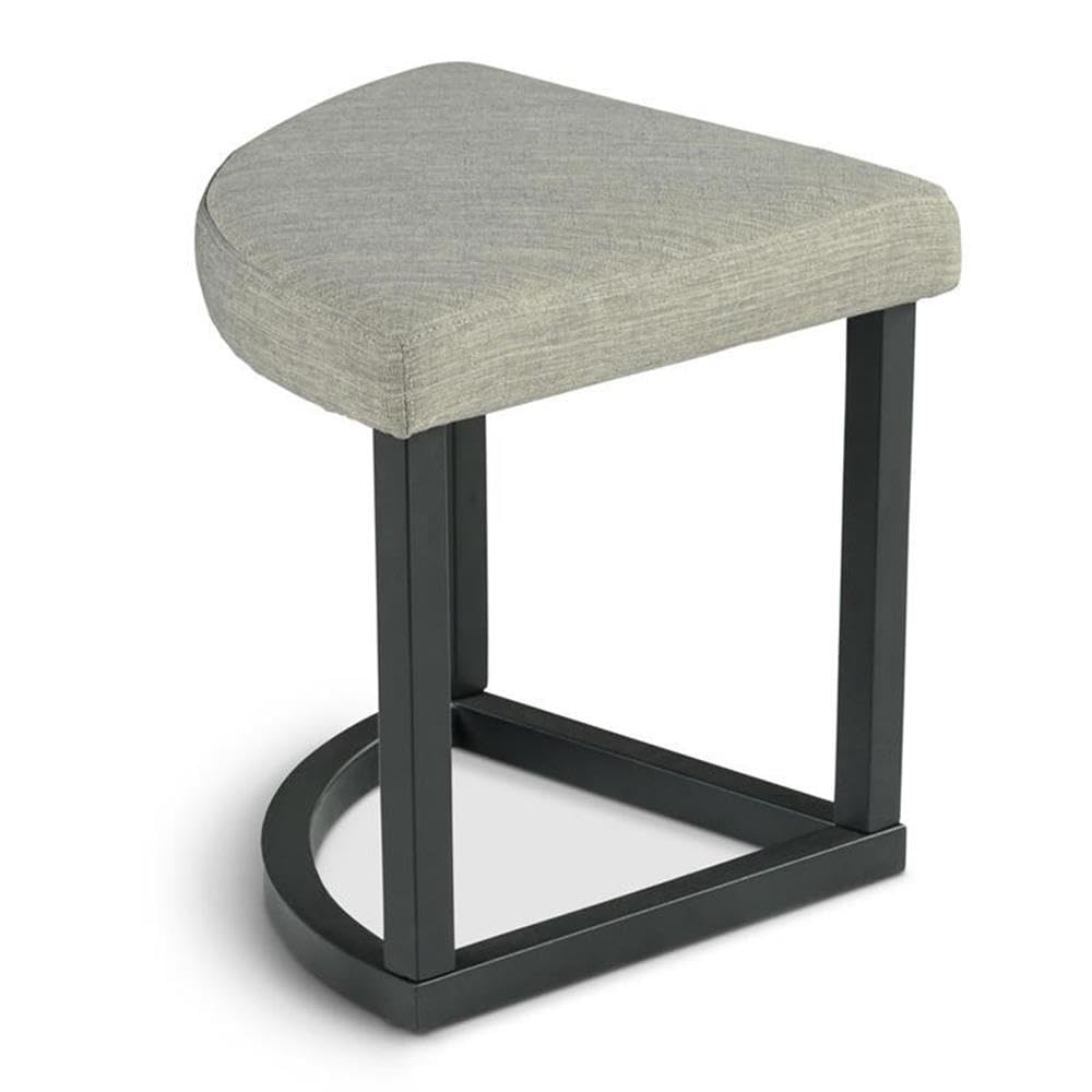 Round Coffee Table Set with 4 Gray Linen Stools D5352