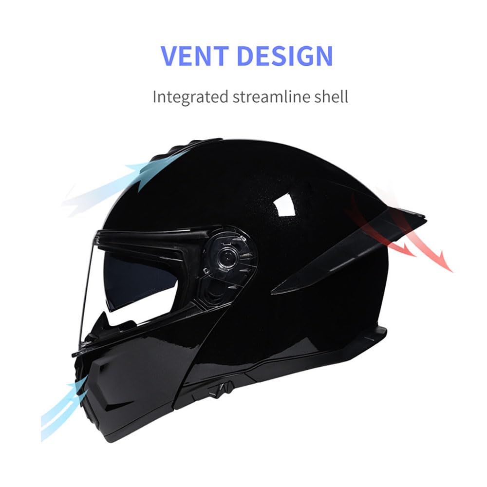Modular Flip-Up Full Face Motorcycle Helmet with Dual Visor U2967