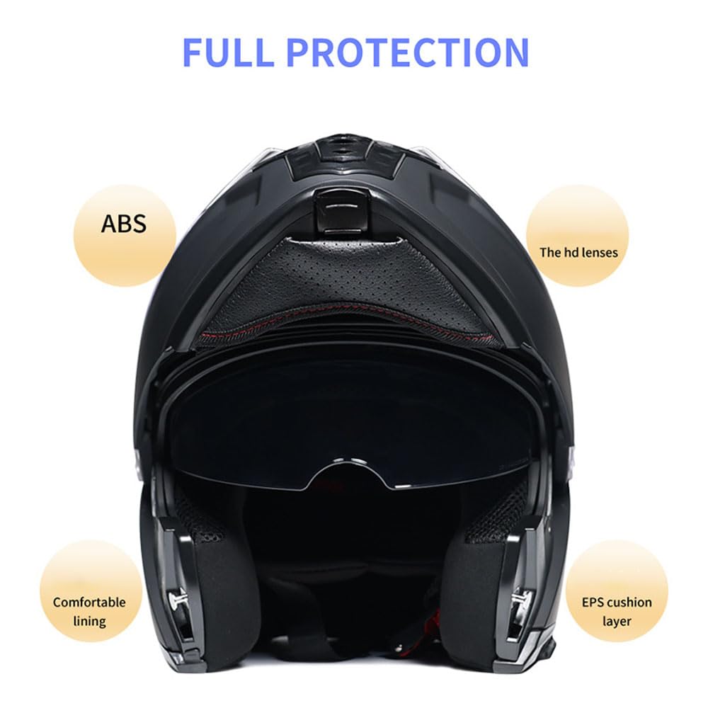 Modular Flip-Up Full Face Motorcycle Helmet with Dual Visor U2967