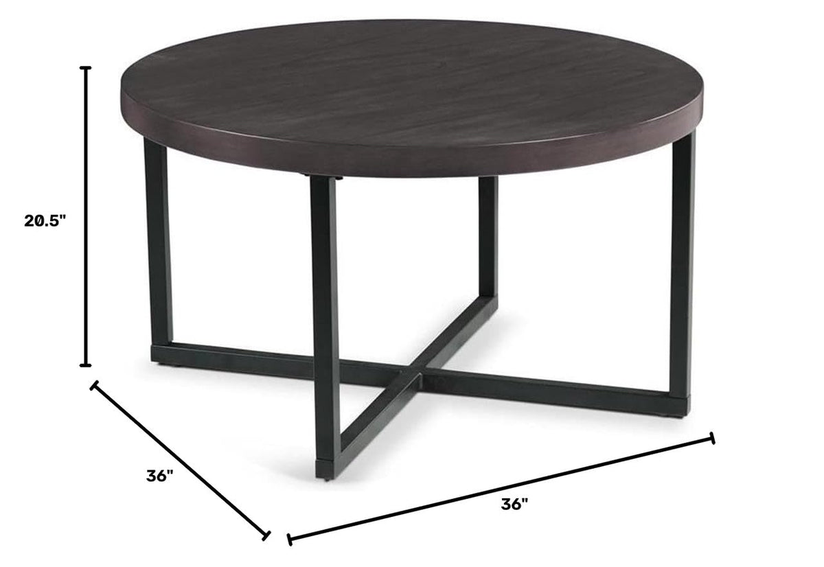 Round Coffee Table Set with 4 Gray Linen Stools D5352