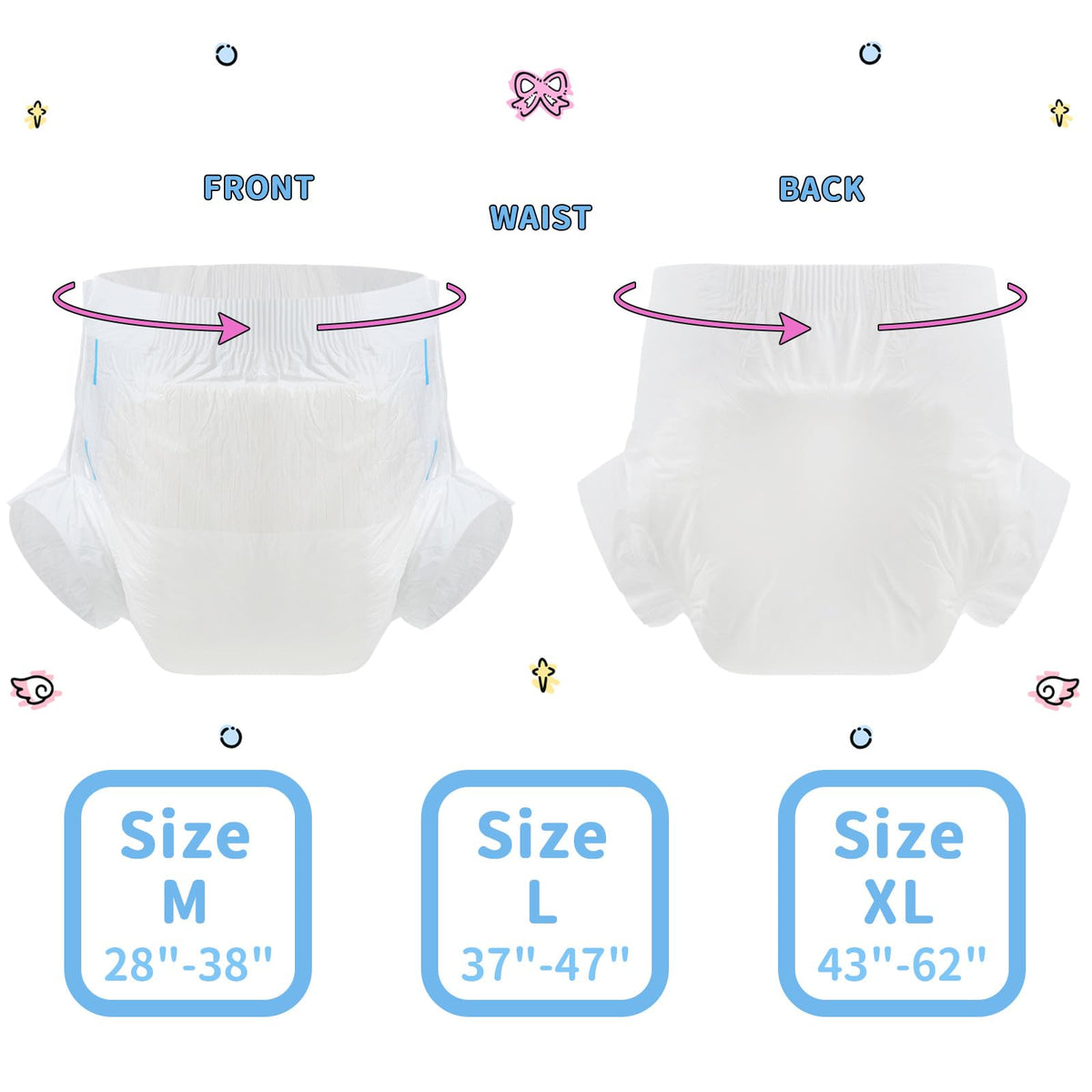 White Medium Diaper 2 Pieces C577