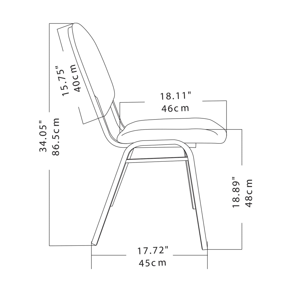 Black Fabric Stacking Chair P850