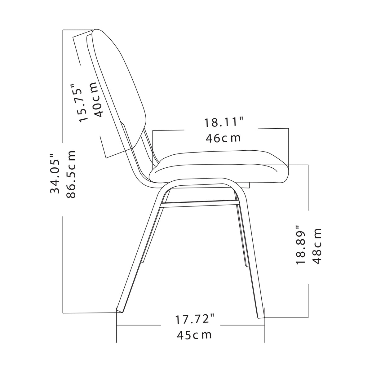 Black Fabric Stacking Chair P850