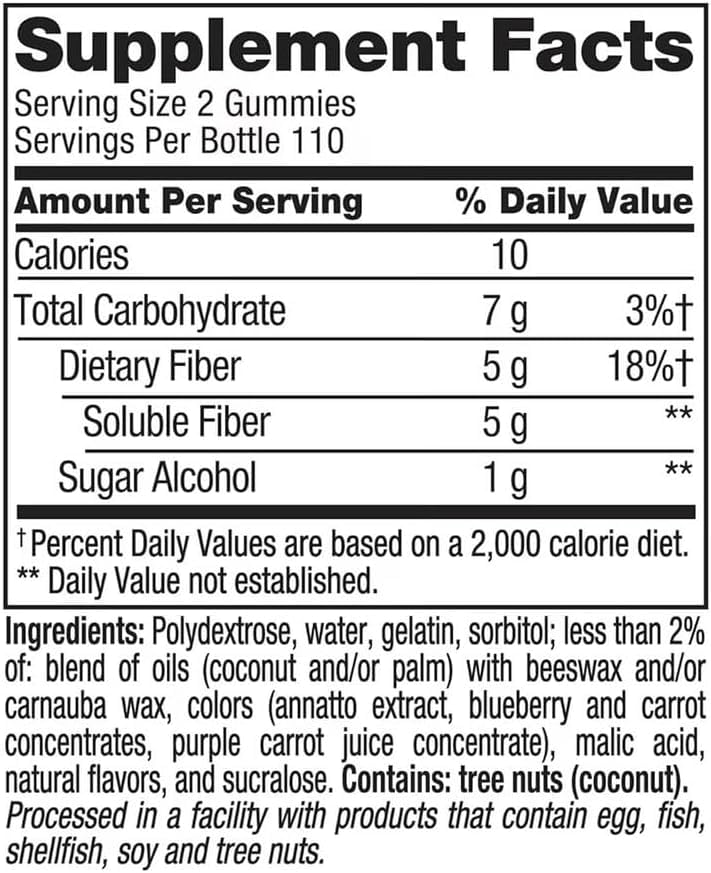 Sugar Free Fiber Gummies with Prebiotic 220 Count L32539