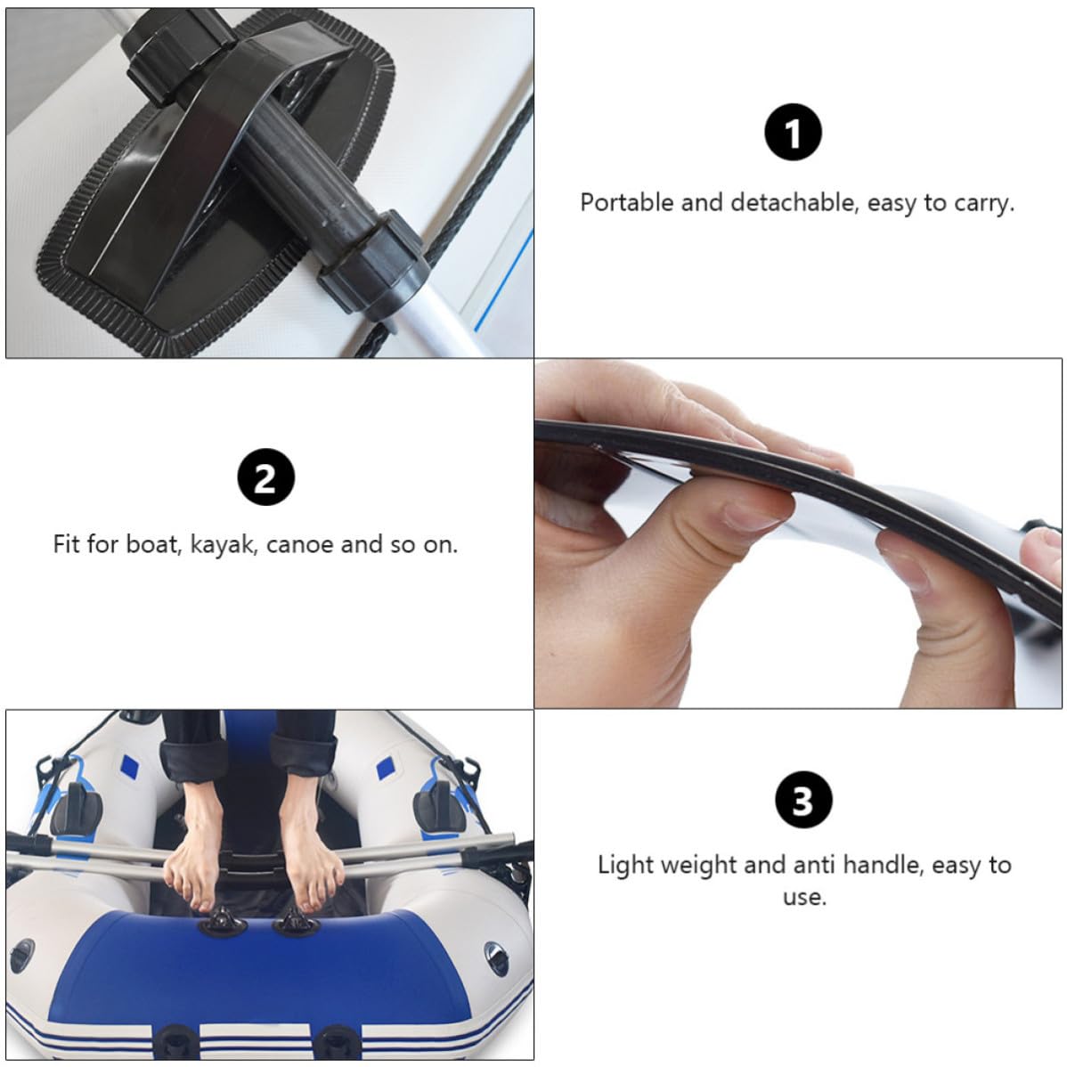 Boat Paddle Detachable Aluminum Alloy 2 Pairs L470