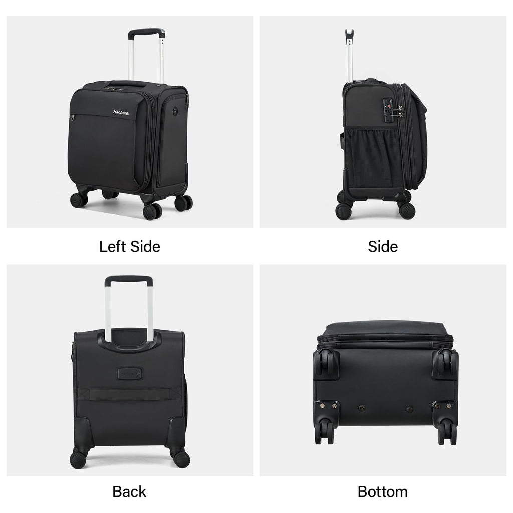 16 Inch Underseat Carry On Luggage with Wheels Dark Gray J538552
