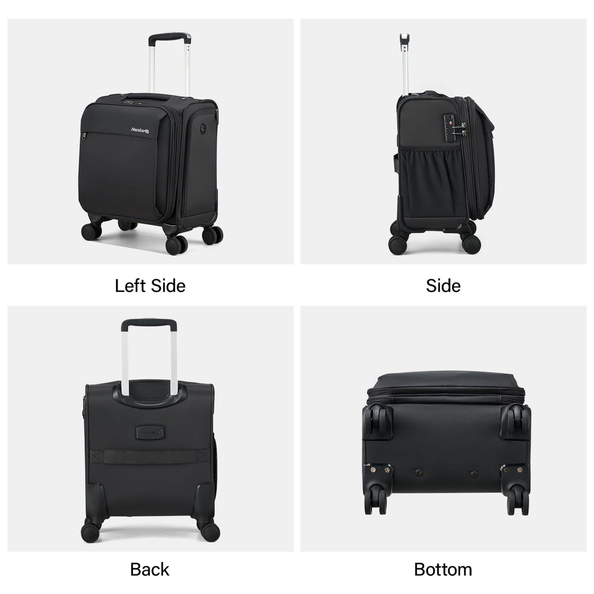 16 Inch Underseat Carry On Luggage with Wheels Dark Gray J538552
