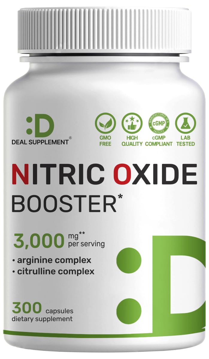 3,000mg 300 Capsules Nitric Oxide Supplement L574