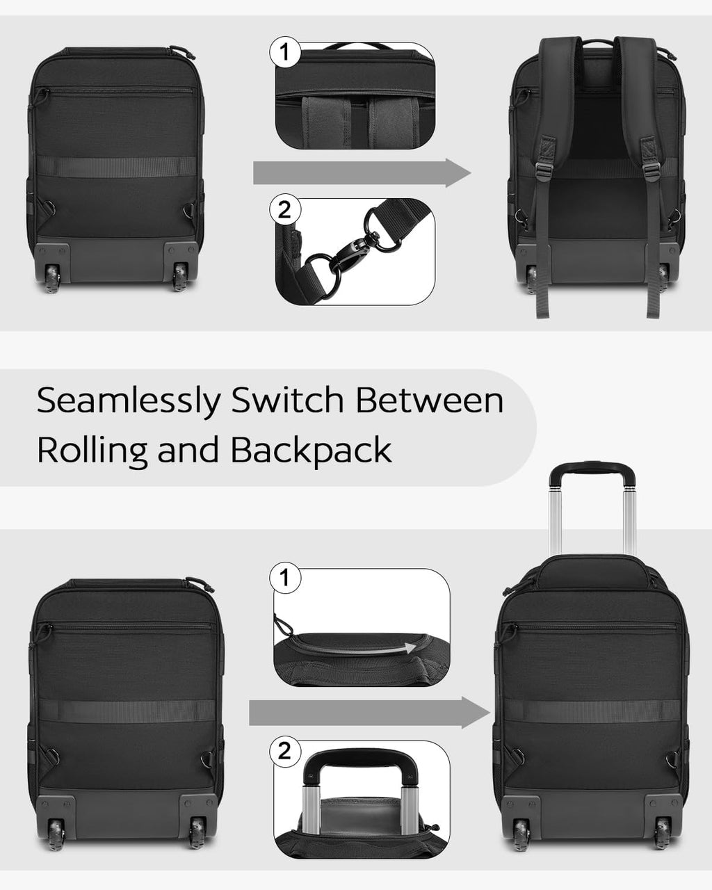 Rolling Wheeled Laptop Backpack X95468