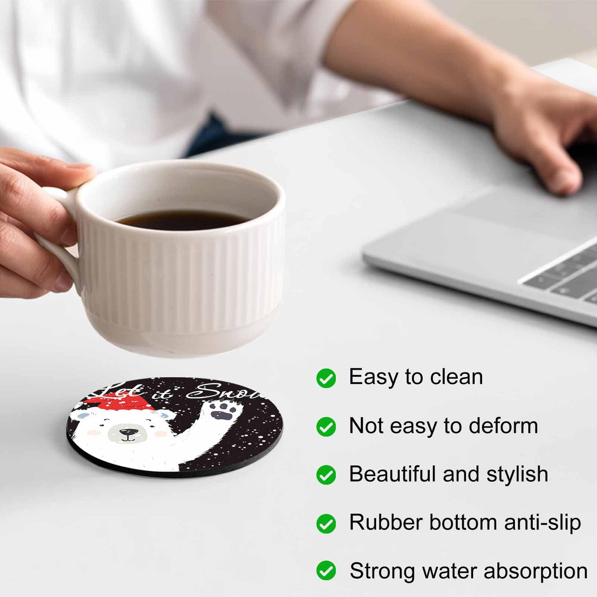 Black Silicone Coasters Set of 2 B6580