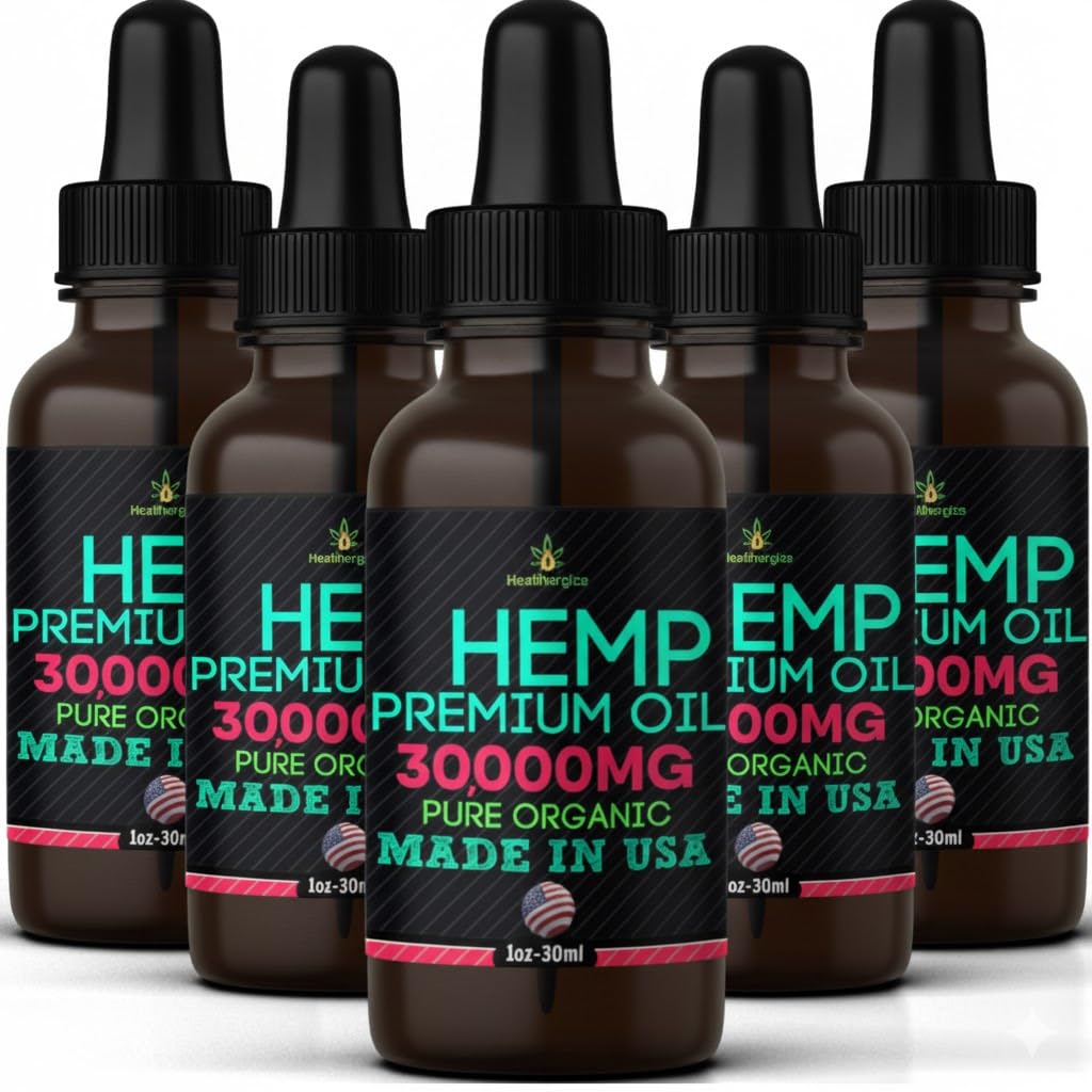 Hemp Oil Drops 5 Pack Cold Pressed Vegan A7203