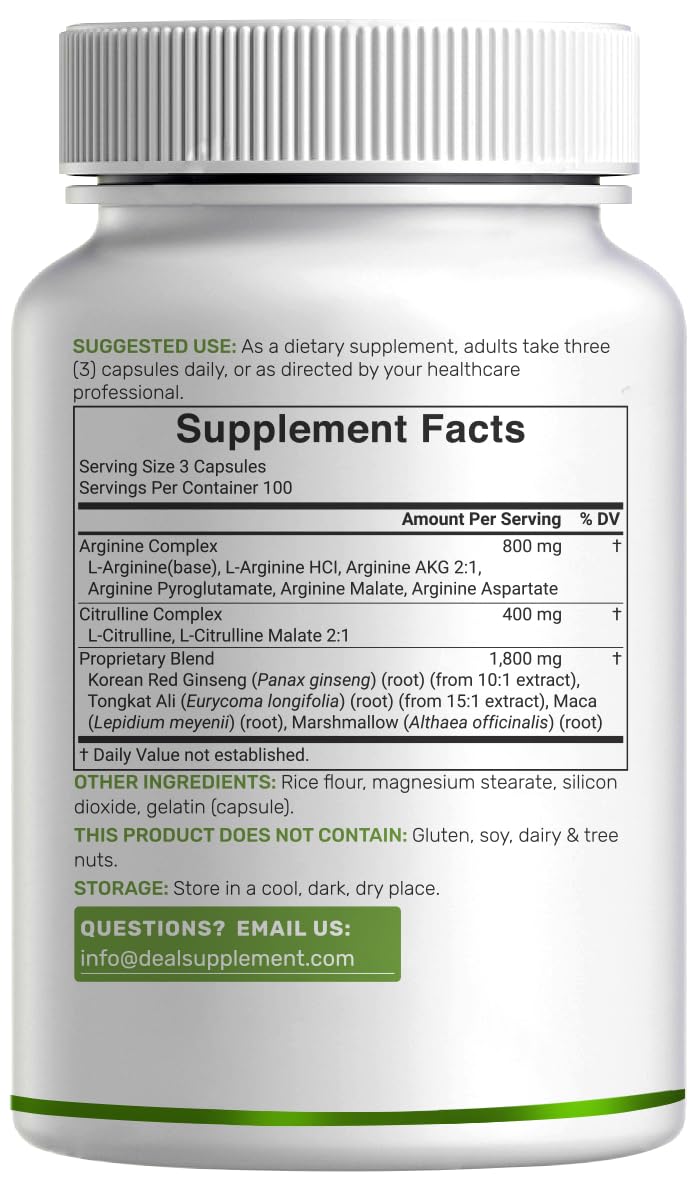 3,000mg 300 Capsules Nitric Oxide Supplement L574