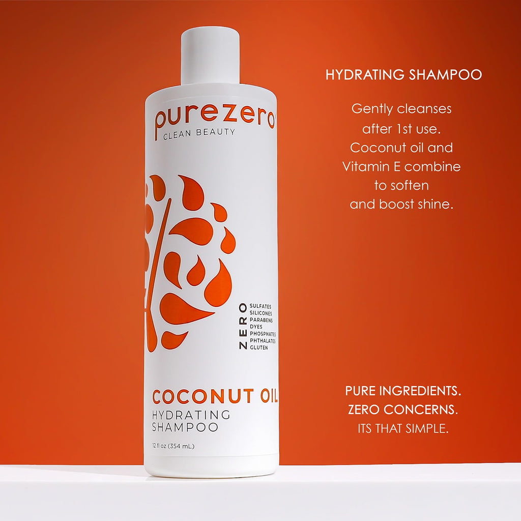 Coconut Oil Silicone Free Shampoo & Conditioner Set 2 × 12 oz D39689