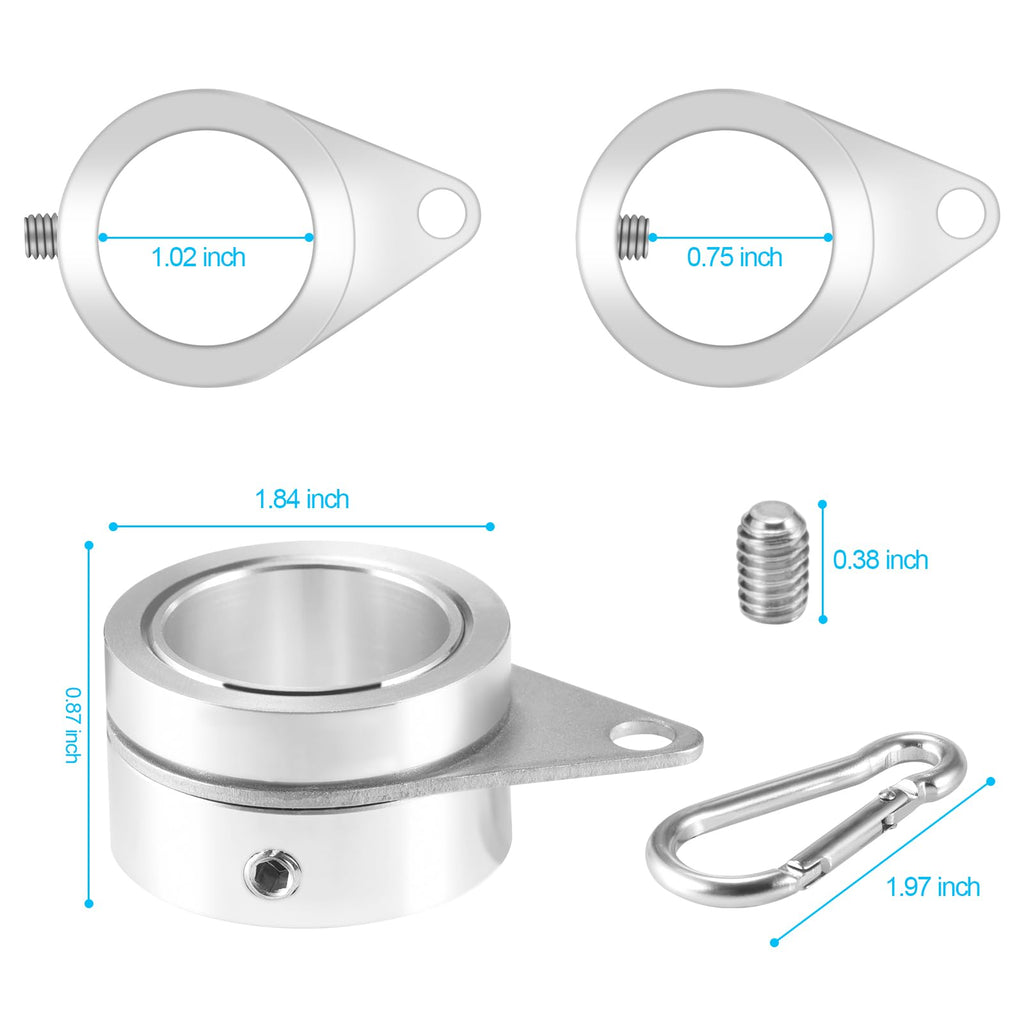 1" Aluminum Alloy Flag Pole Rings 2 Pcs F945