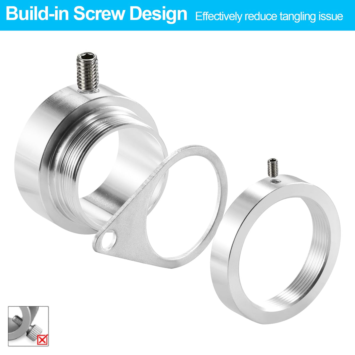 1" Aluminum Alloy Flag Pole Rings 2 Pcs F945