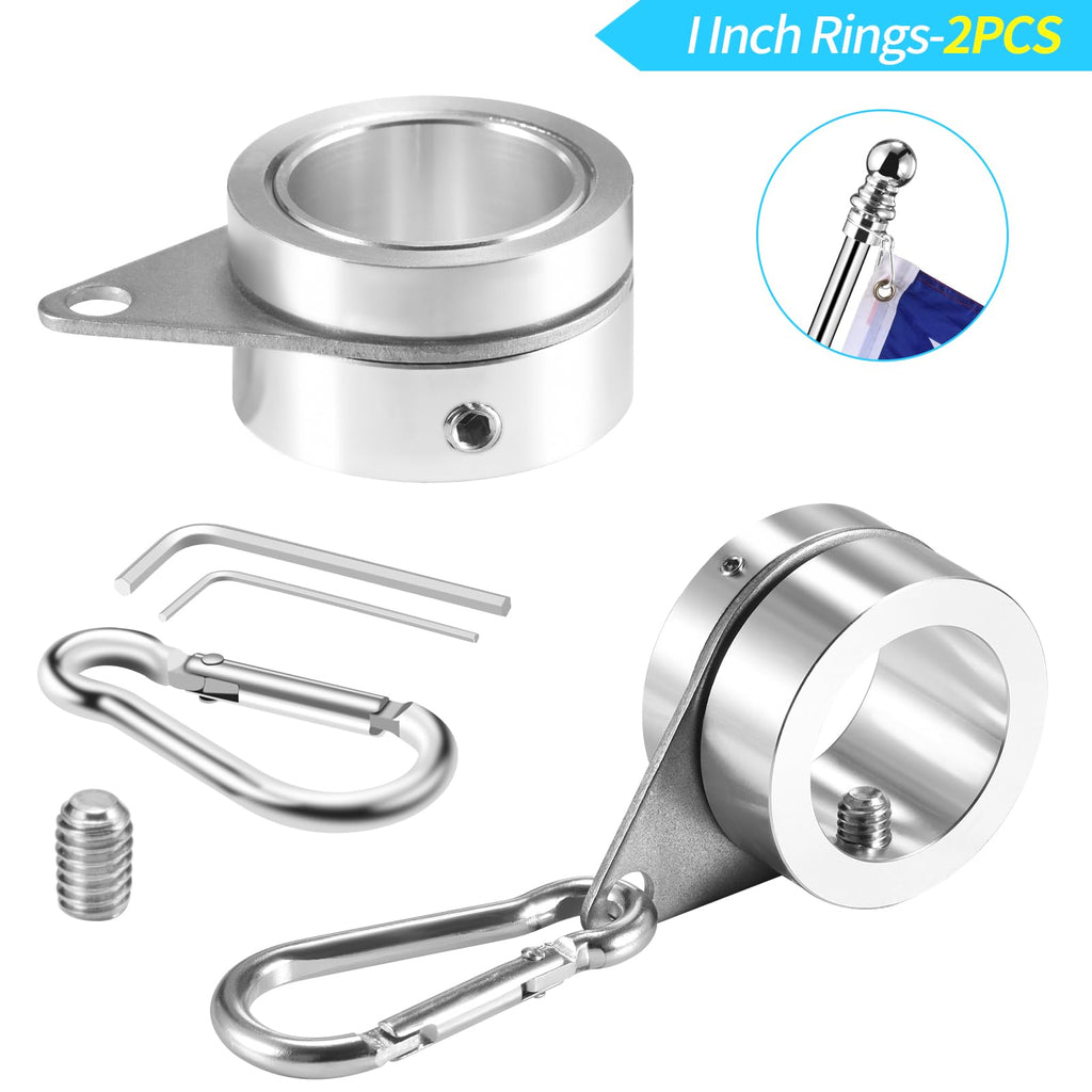 1" Aluminum Alloy Flag Pole Rings 2 Pcs F945