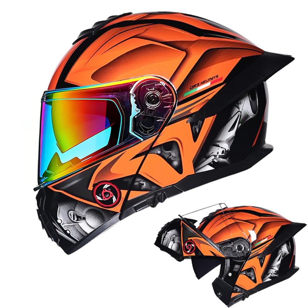 Modular Flip-Up Full Face Motorcycle Helmet with Dual Visor U2967