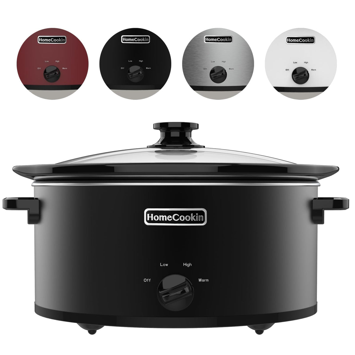 7 Quart Oval Manual Slow Cooker with 3 Cooking Settings U632773