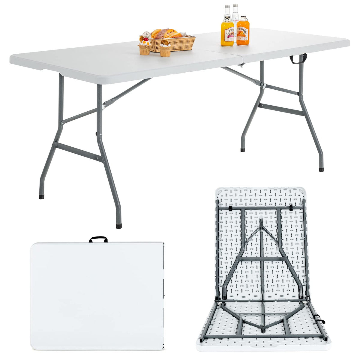 6ft White Folding Table P6171