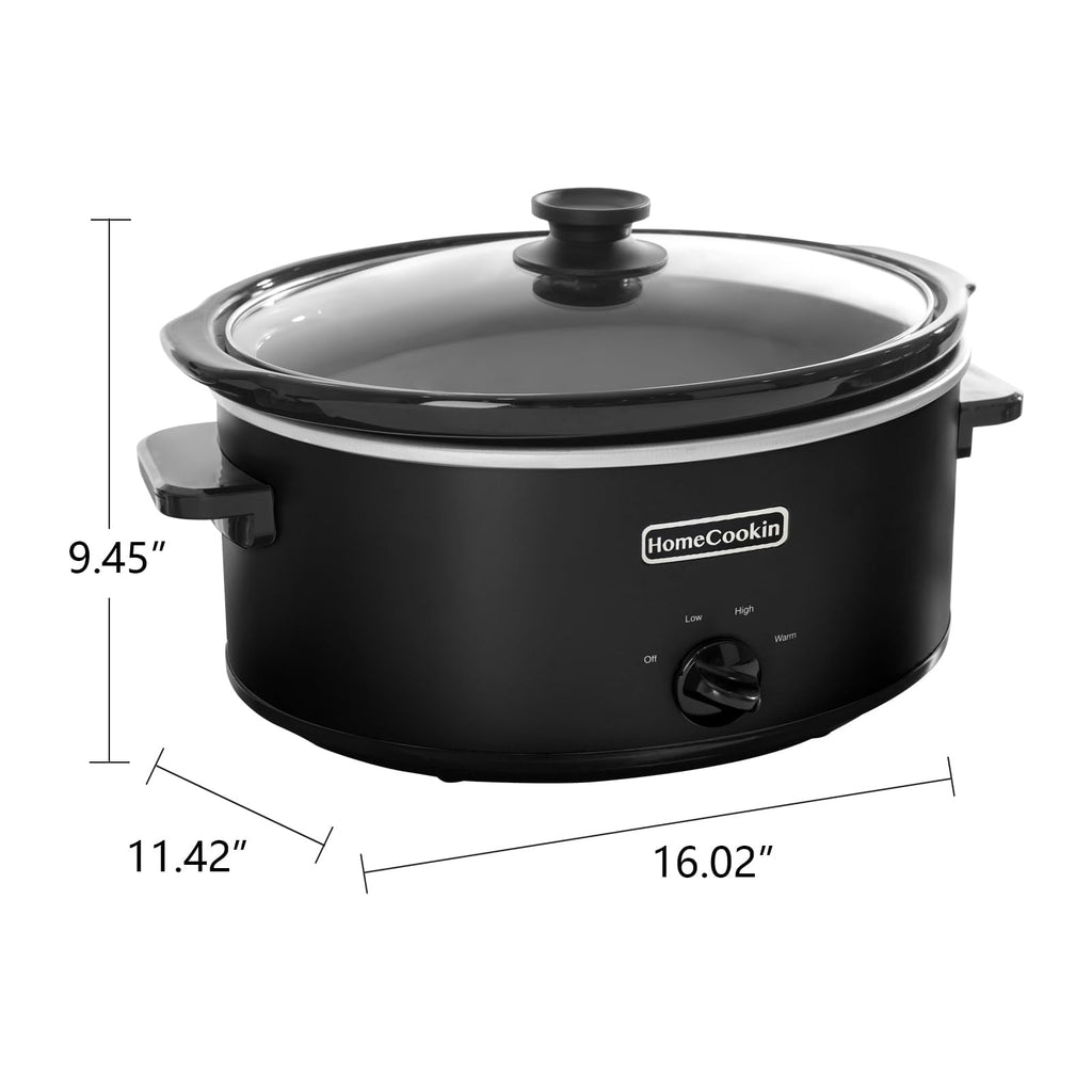 7 Quart Oval Manual Slow Cooker with 3 Cooking Settings U632773