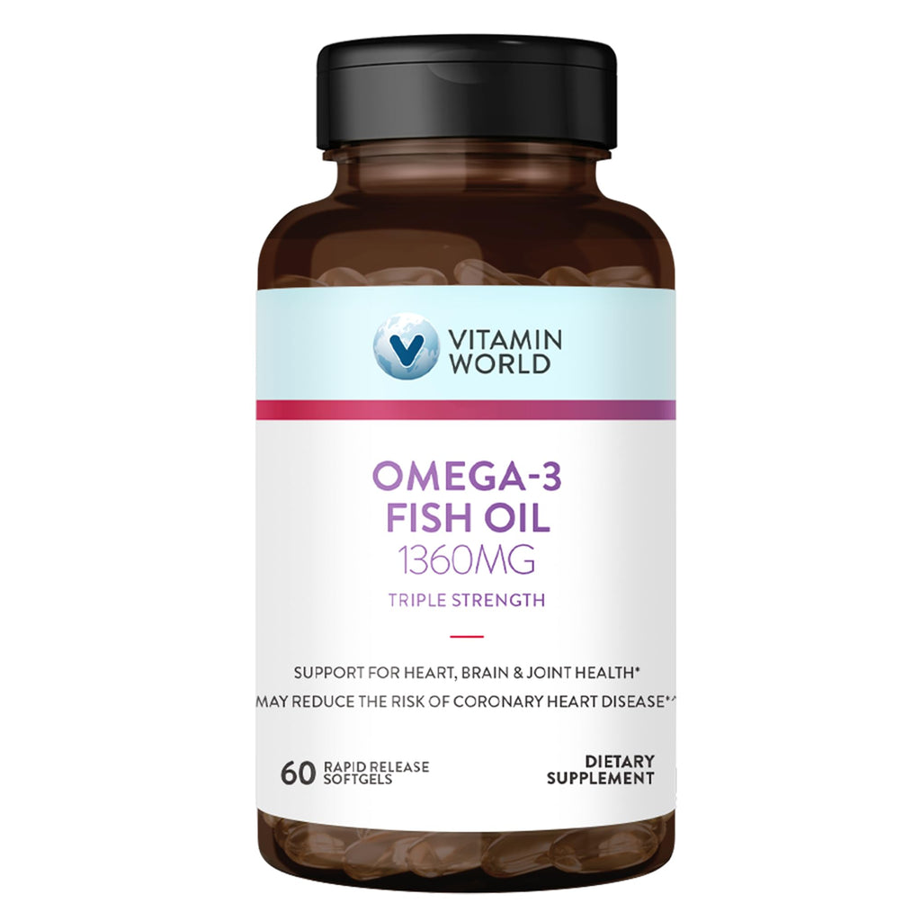 Triple Strength Omega 3 Fish Oil 1360 mg 60 Softgels E75910
