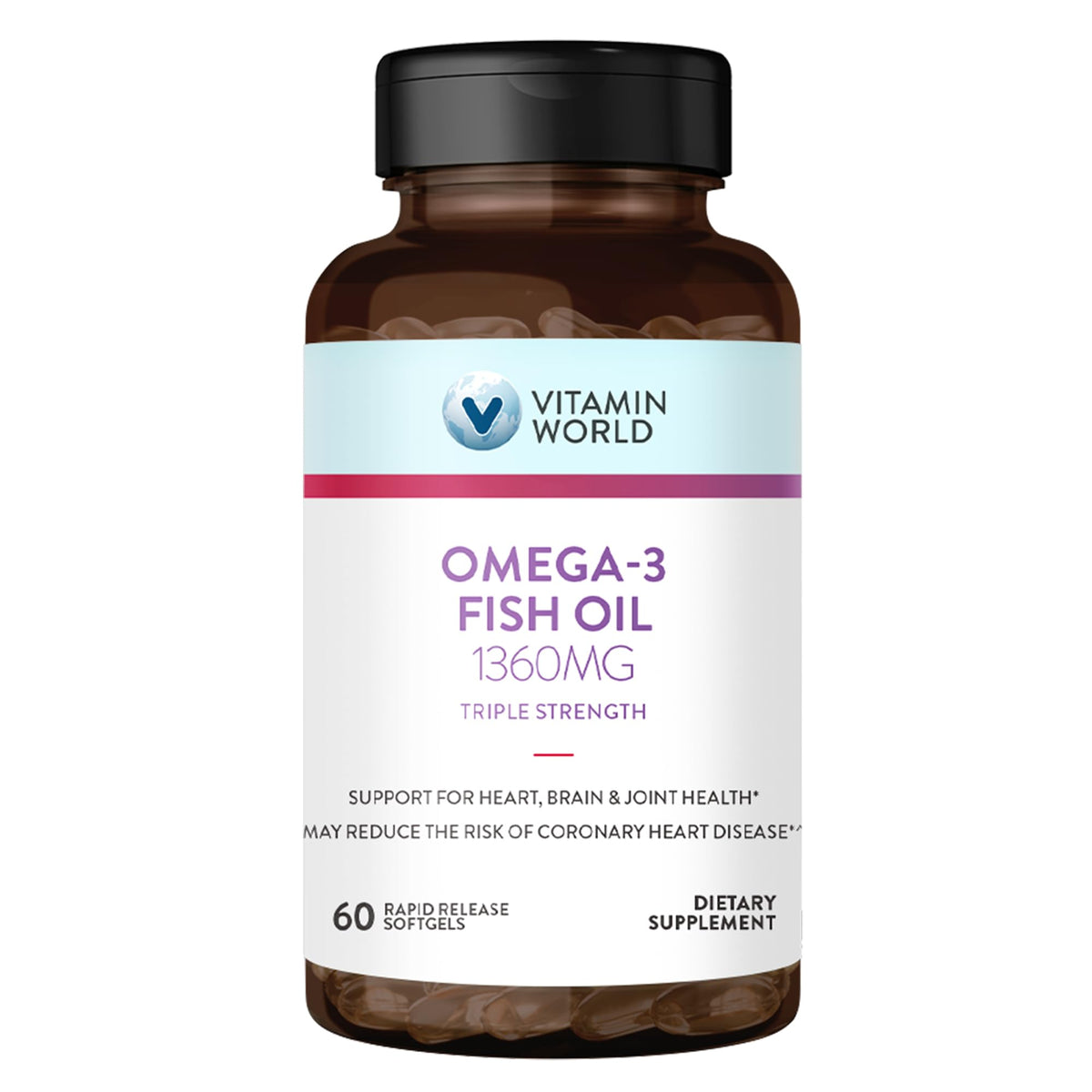 Triple Strength Omega 3 Fish Oil 1360 mg 60 Softgels E75910