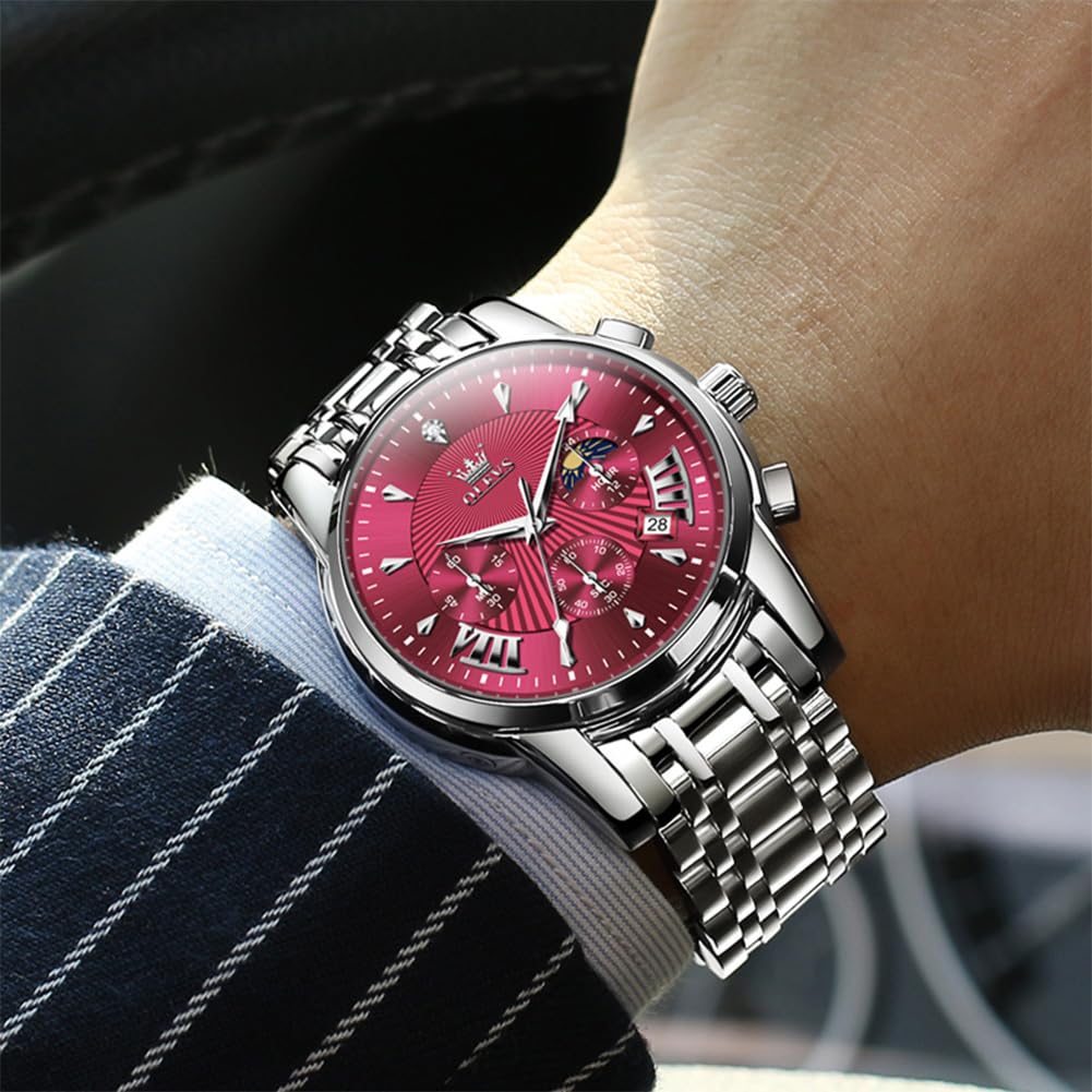 Mens Stainless Steel Analog Quartz Waterproof Watch J510
