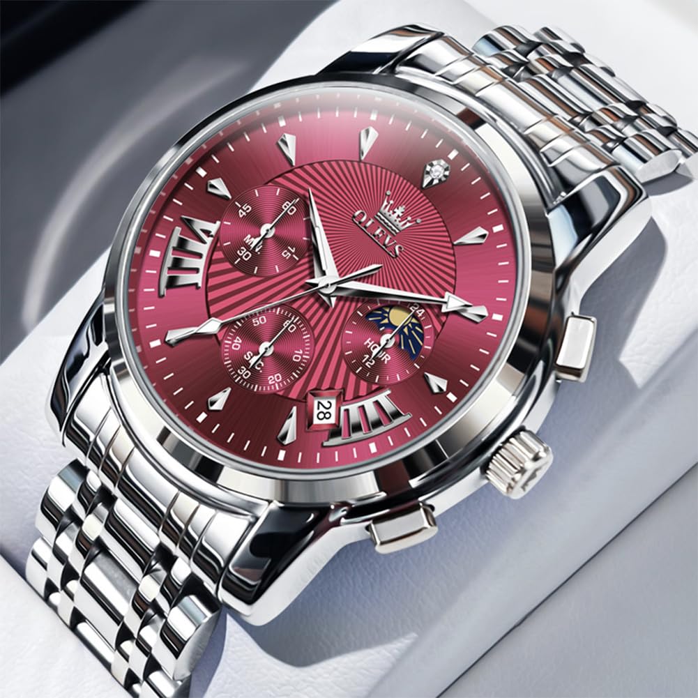 Mens Stainless Steel Analog Quartz Waterproof Watch J510