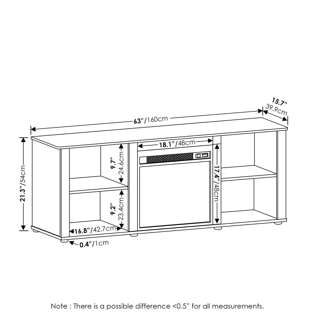 3-Tier Fireplace TV Stand for 70 Inch TV X115