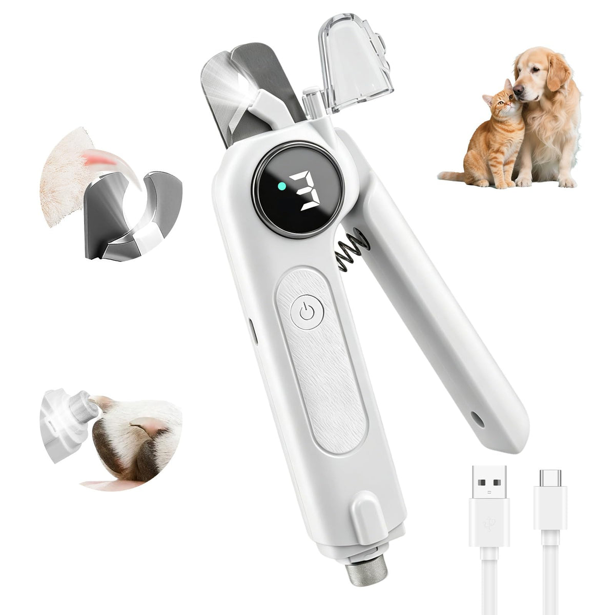 2-in-1 Dog Nail Clippers & Grinder with LED Light Z249