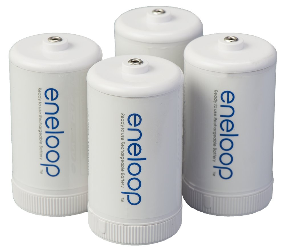 D Size Battery Adapters for AA Battery Cells, 4 Pack Y2041