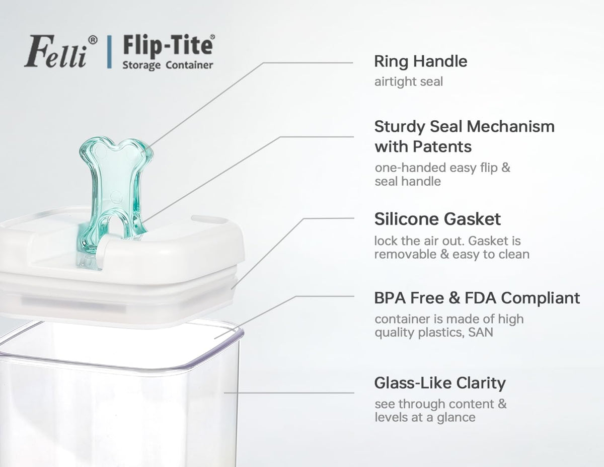 Airtight Pet Food Container with Flip Top Handles Q298937