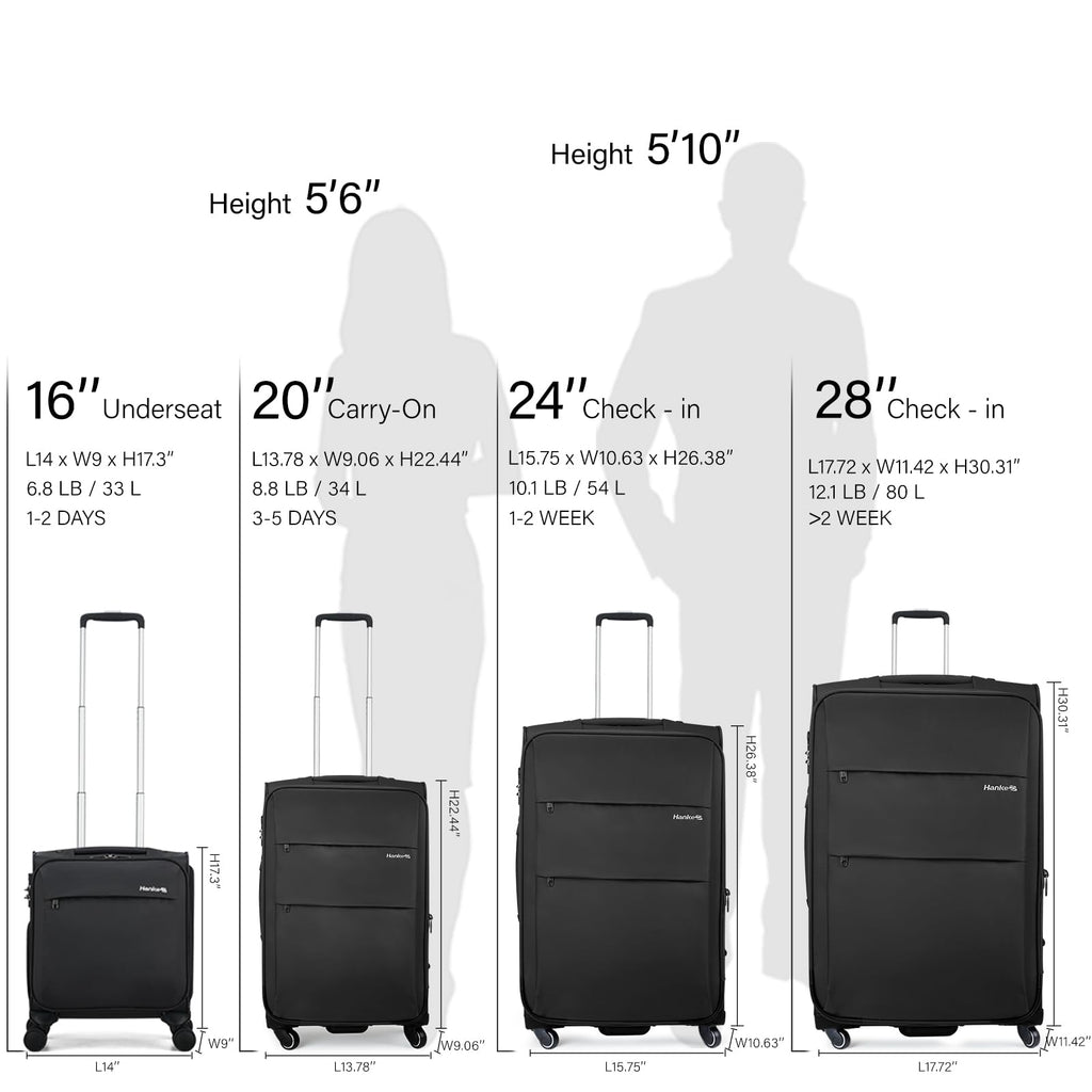 16 Inch Underseat Carry On Luggage with Wheels Dark Gray J538552
