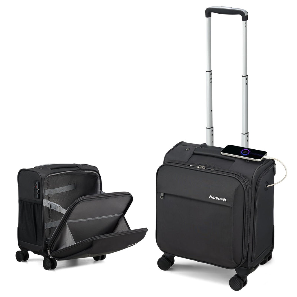 16 Inch Underseat Carry On Luggage with Wheels Dark Gray J538552