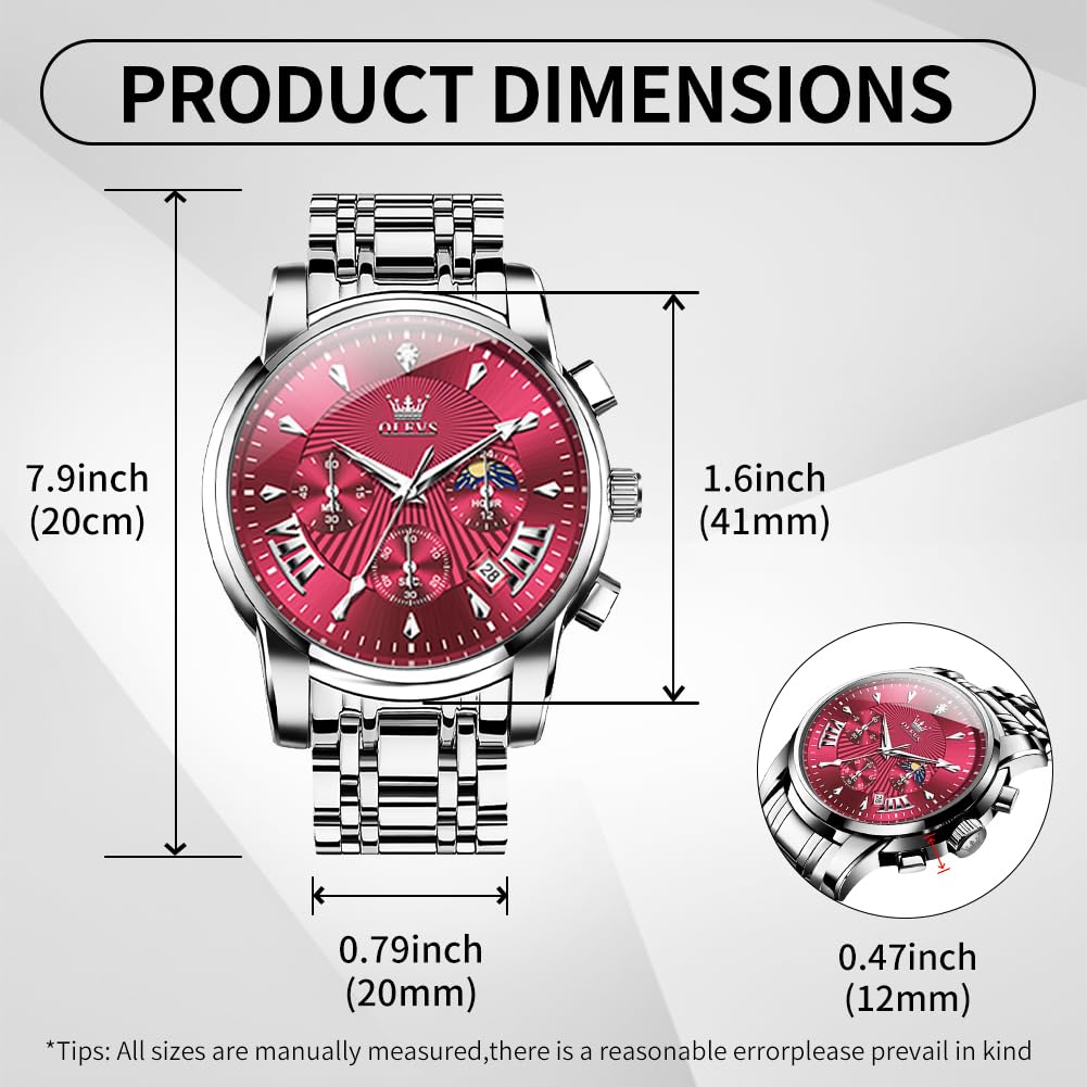 Mens Stainless Steel Analog Quartz Waterproof Watch J510