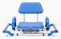 Blue Tub-Mounted Shower Chair with Padded Seat Back and Arms D6318