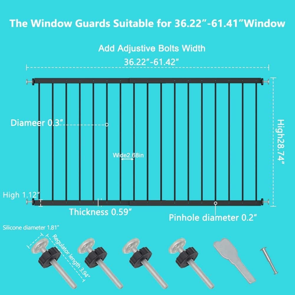 Black 2 Piece Window Guards S3639
