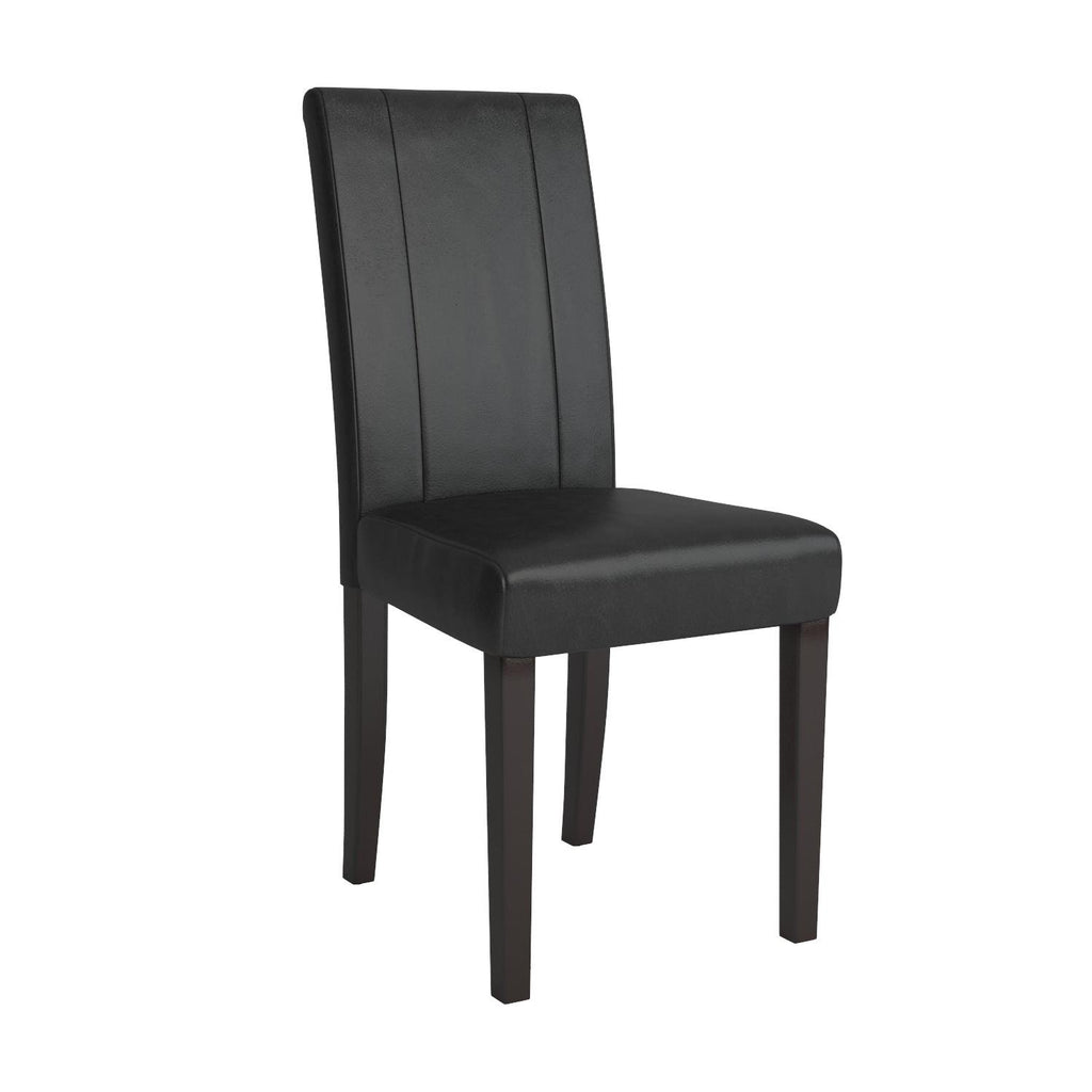 Black Leatherette Parson Chair Set of 2 B8308