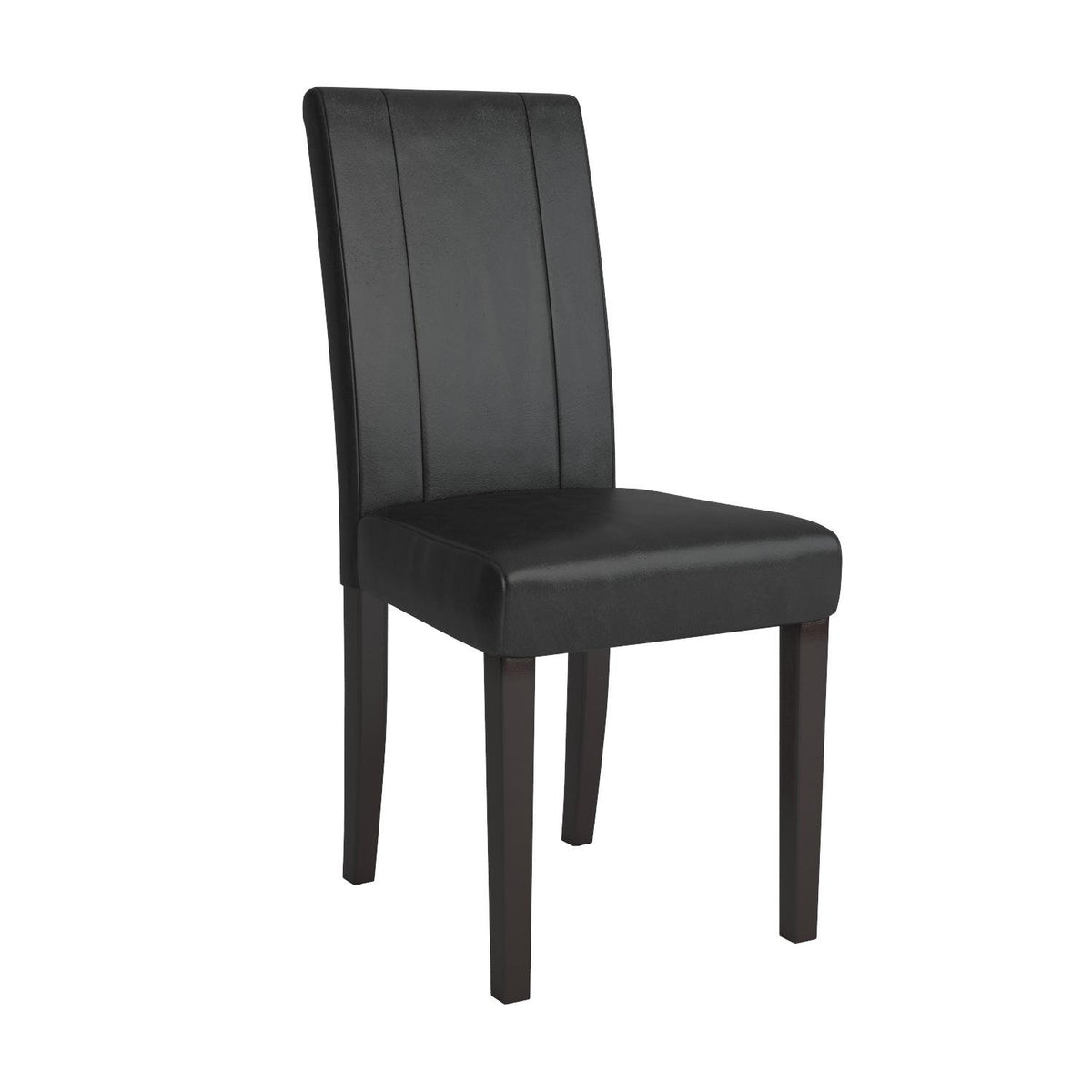 Black Leatherette Parson Chair Set of 2 B8308
