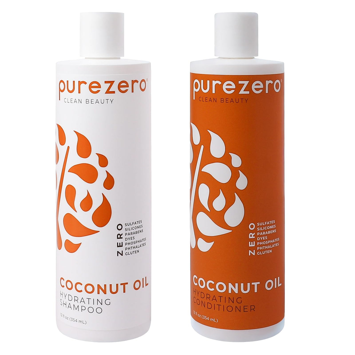 Coconut Oil Silicone Free Shampoo & Conditioner Set 2 × 12 oz D39689