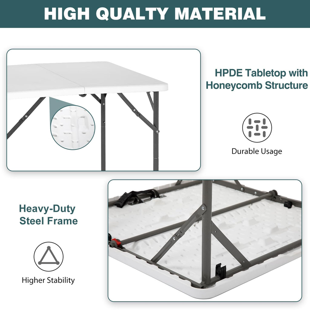 34" White Folding Plastic Table N7756