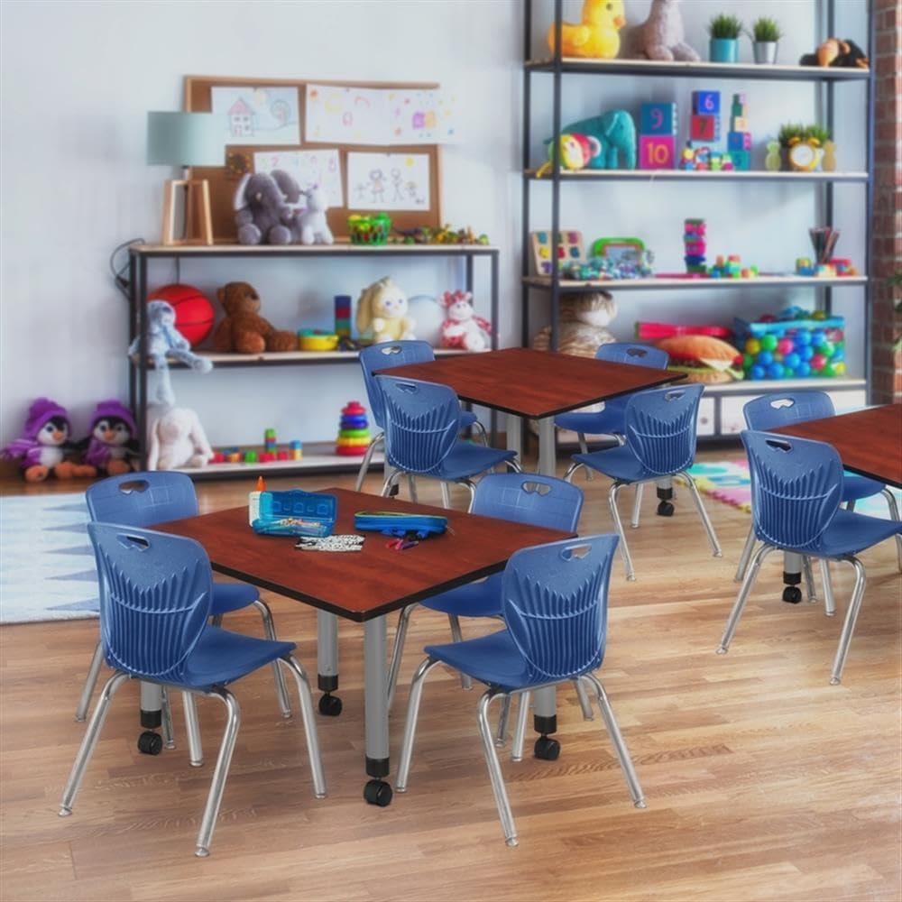42" Square Mobile Table with 4 Stack Chairs L78412