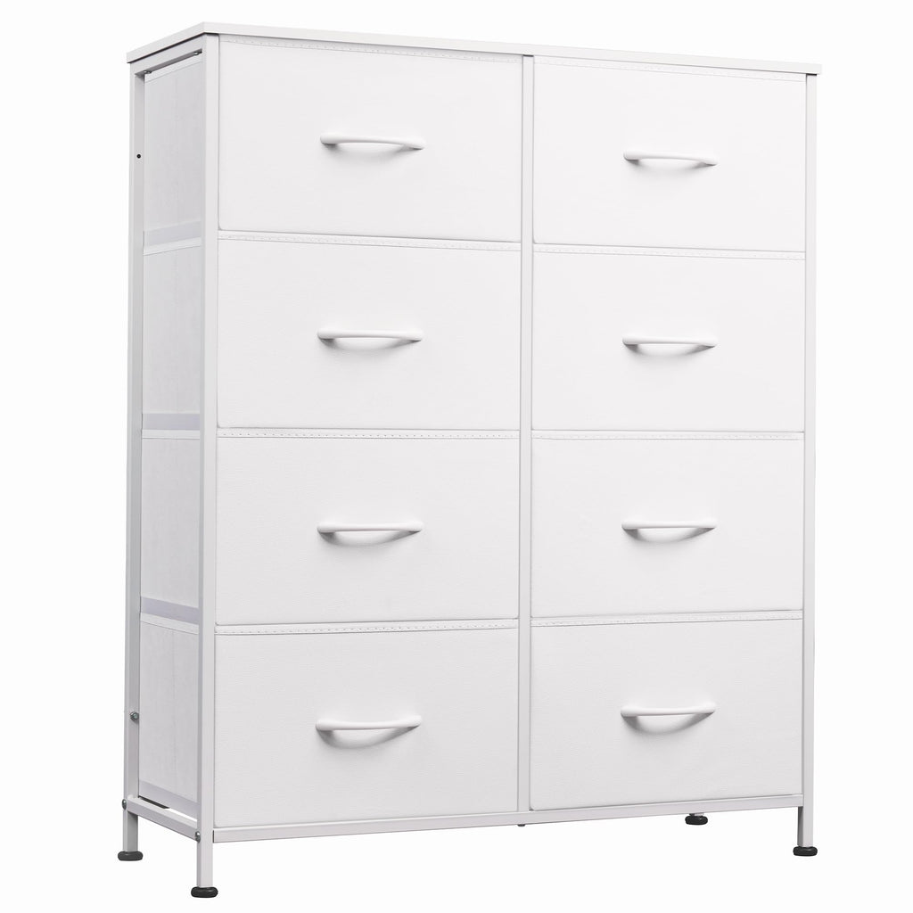 White 8 Drawer Fabric Dresser I50592