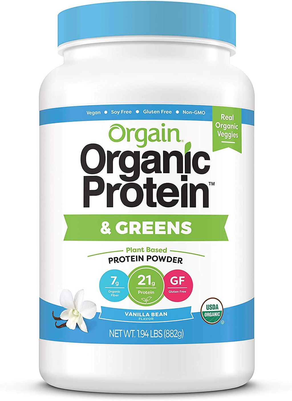 Organic Vegan Protein Powder + Greens Vanilla Bean L712