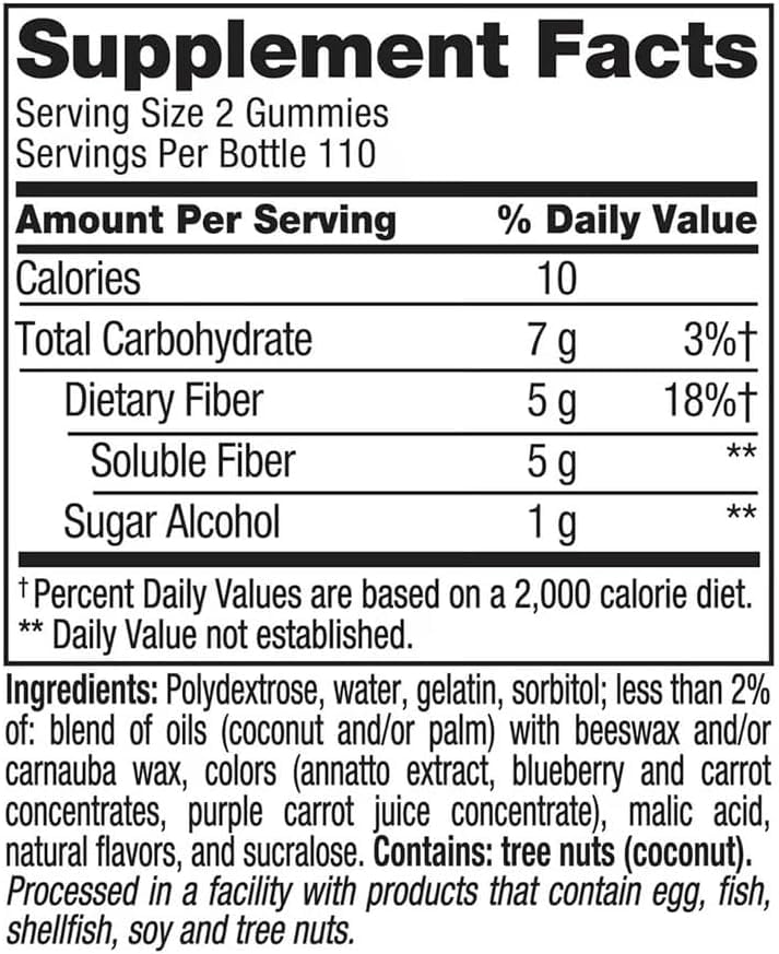 Sugar Free Fiber Gummies with Prebiotic 220 Count L32539