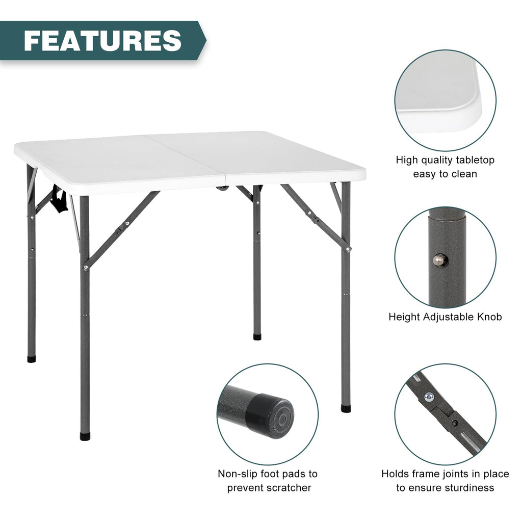 34" White Folding Plastic Table N7756