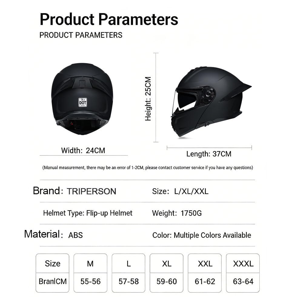 Modular Flip-Up Full Face Motorcycle Helmet with Dual Visor U2967
